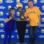 Steve and Lulu Tipping celebrating the Warriors